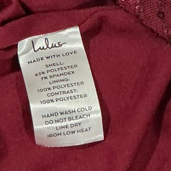 Lulus Wine Red Sequin Lace-Up Bodycon Mini Dress Lulus Size XL - Picture 12 of 14